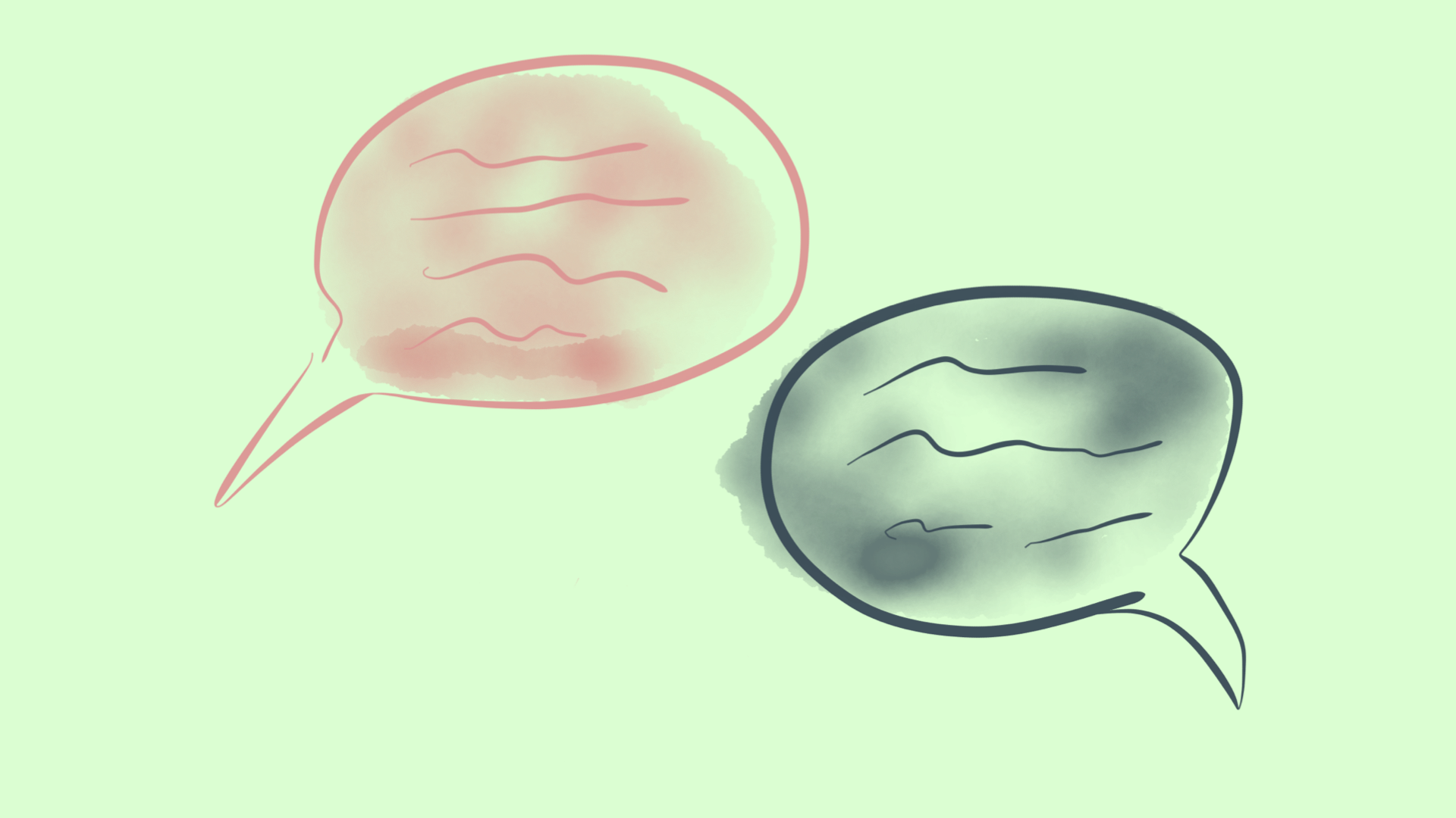 Abstract illustration of speech bubbles.