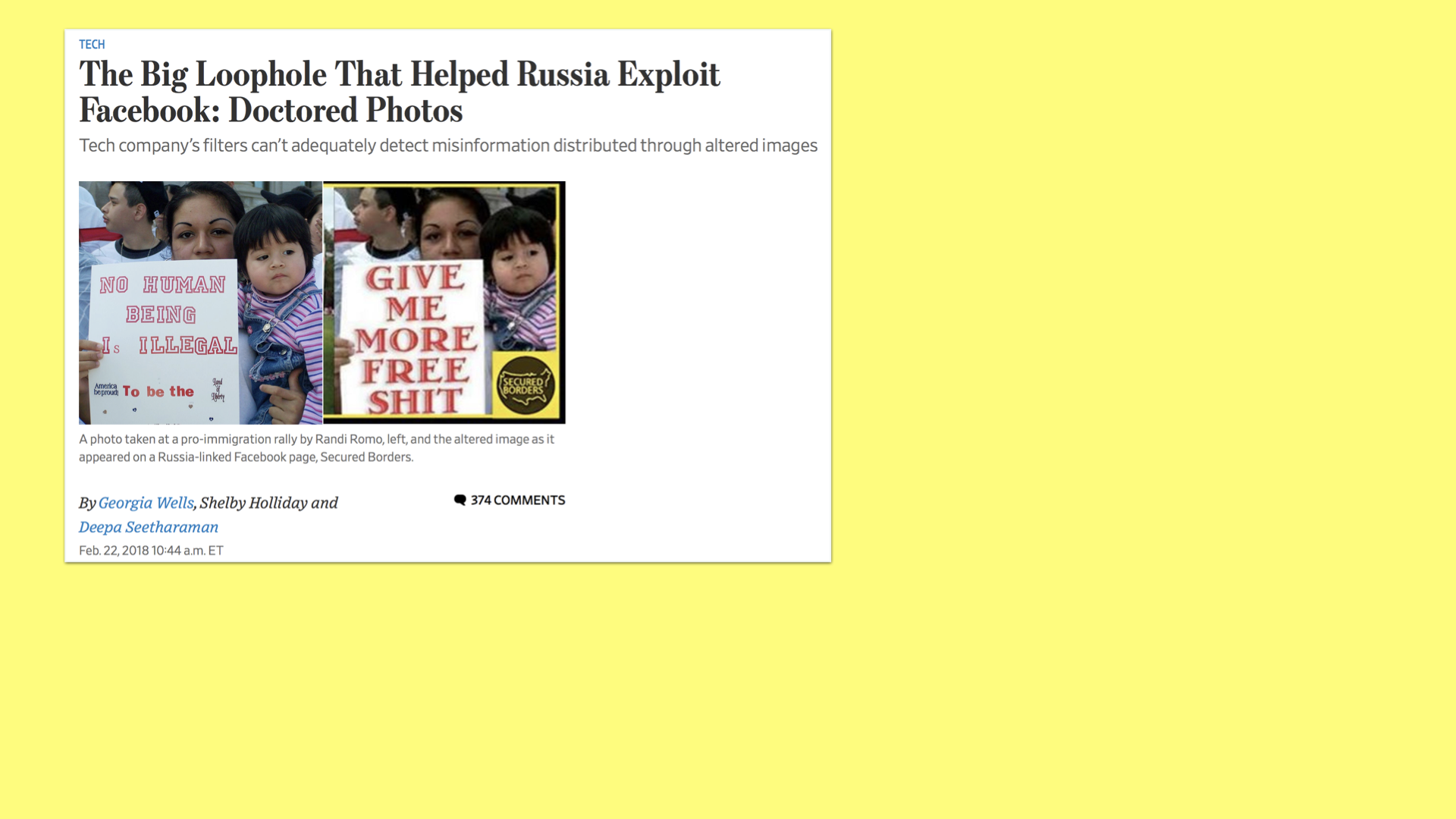 Headline: The Big Loophole That Helped Russia Exploit Facebook: Doctored Photos